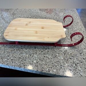Red sled charcuterie board